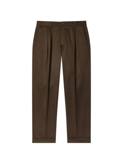 Paul Smith Pleated Tapered Trousers In Brown