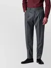Paul Smith Pleated Trousers With Side And Back Pockets In Gray