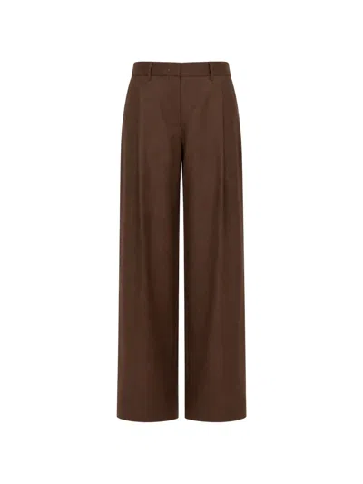 Paul Smith Pleated Wide-leg Trousers In Brown