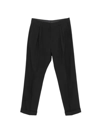 Paul Smith Pleated Wool Trousers In Black