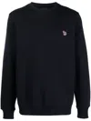 Paul Smith Navy Blue Organic Cotton Crew Neck Sweater With Zebra Motif In Blue