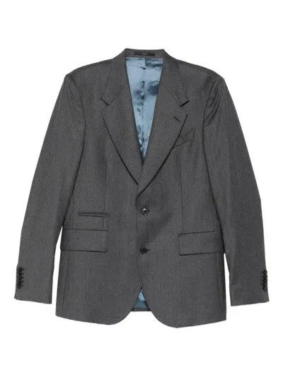 Paul Smith Pocket Button-fastening Blazer In Gray