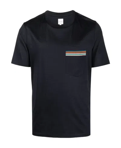 PAUL SMITH PAUL SMITH STRIPE DETAILED CREWNECK T-SHIRT