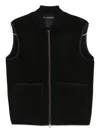 Paul Smith Structured Minimalist Black Jacket With High Collar In Black