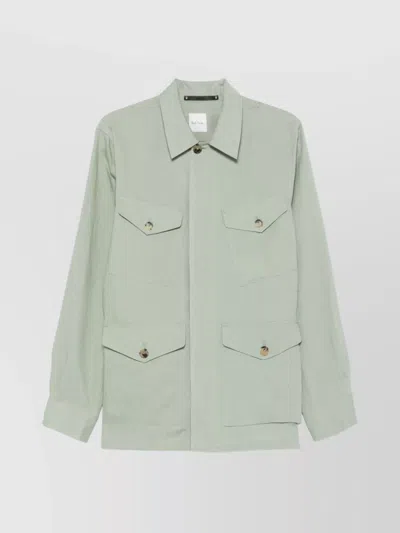 Paul Smith Point Collar Four Flap Pockets Long Sleeves In Green