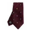 Paul Smith Rabbit-print Striped Tie In Brown