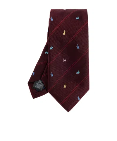 PAUL SMITH PAUL SMITH RABBIT EMBROIDERED TIE