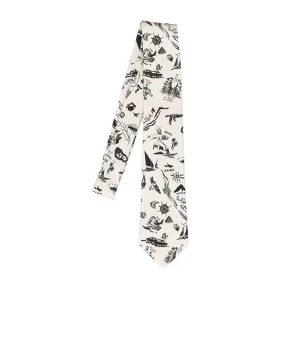 Paul Smith Travel Stories-print Tie In Neutral