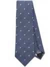 Paul Smith Polka Dot-embroidered Twill-weave Tie In Blue