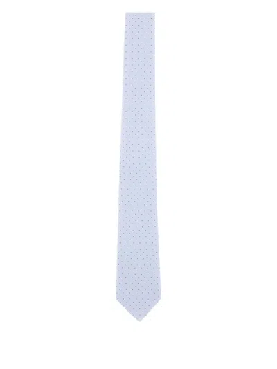 Paul Smith Polka-dot Pattern Silk Tie In Blue