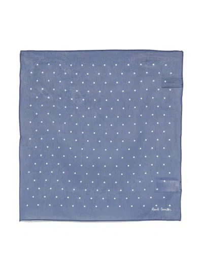 Paul Smith Polka-dot Scarf In Blue