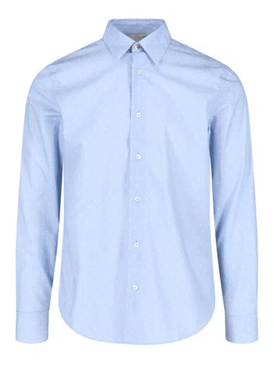 Paul Smith Polka Dot Shirt In Blue