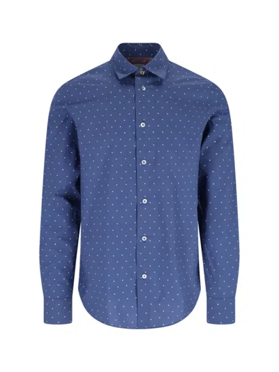 PAUL SMITH PAUL SMITH POLKA DOT SHIRT – BLUE