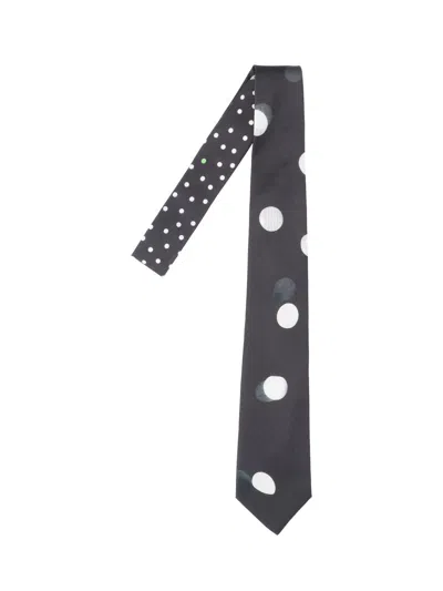 Paul Smith Polka Dot Silk Tie In Black
