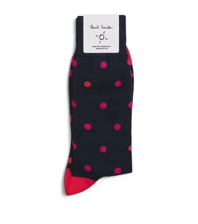 Paul Smith Polka Dot Socks In Blue