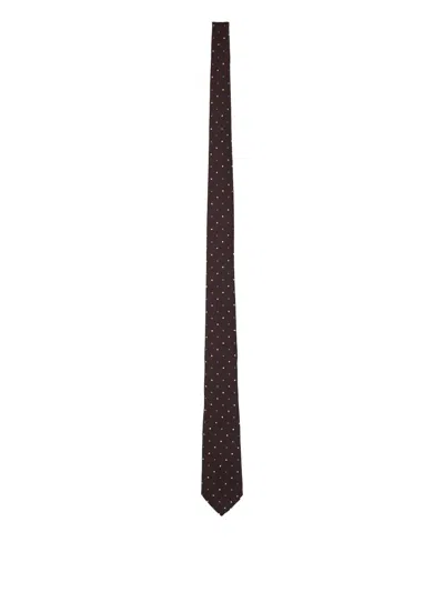 Paul Smith Polka-dot Satin Tie In Black