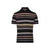 Paul Smith Black 'signature Stripe' Cotton-piqué Polo Shirt In Multi
