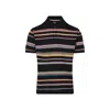 Paul Smith Black 'signature Stripe' Cotton-piqué Polo Shirt In Multi
