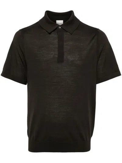 Paul Smith Polo Collar Knitted Top In Brown