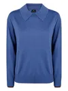 Paul Smith Polo-collar Wool Sweaters In Blue