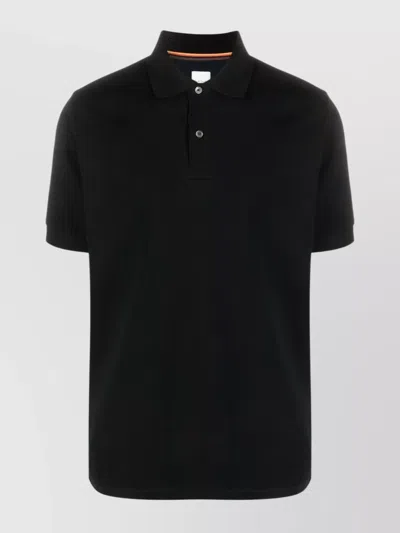 Paul Smith Polo Collared Shirt Short Sleeves In Black