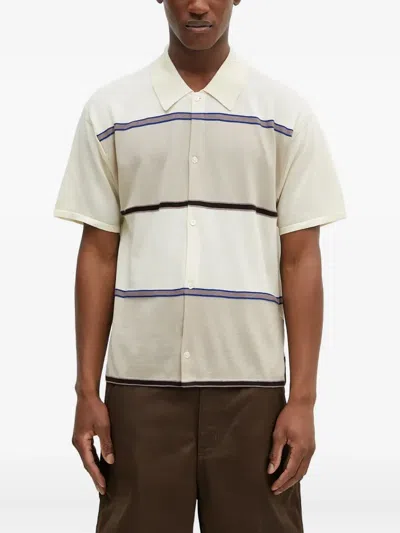 Paul Smith Polo-neck Striped Shirt In Neutral