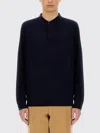Paul Smith Black Long Sleeves Solid Polo In Blue