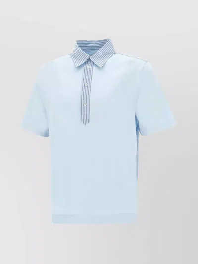 Paul Smith Polo Shirt With Asymmetric Hem And Striped Pattern In Blue