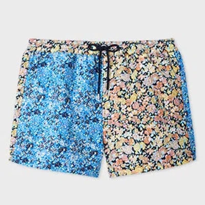 Paul Smith 'pool Smith Floral' Swim Shorts Blue