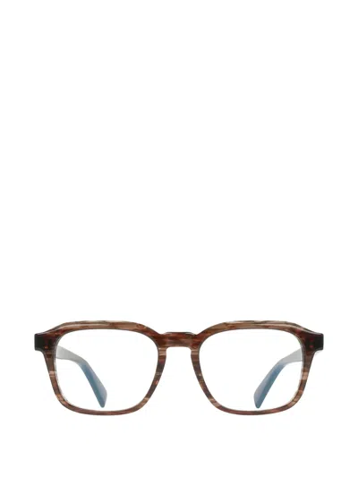 Paul Smith Porchester Striped Square-frame Glasses In Brown