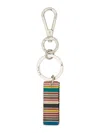 Paul Smith Signature Stripe Tag Keyring In Multicolour