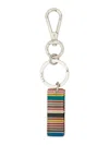 Paul Smith Signature Stripe Tag Keyring In Multicolour