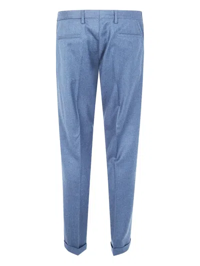 Paul Smith Pressed-crease Wool Trousers In Blue