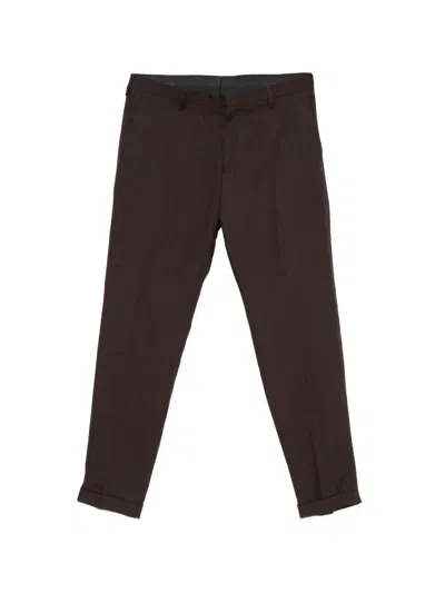 Paul Smith Pressed-crease Turned-up Trousers In Brown