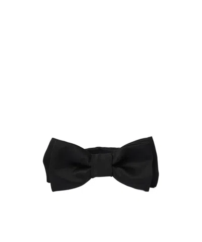 Paul Smith Pre-tied Satin Bow Tie In Black