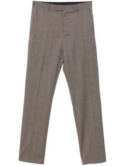 Paul Smith Prince Of Wales-check Trousers In Brown