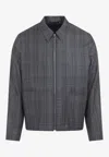 Paul Smith Regular Fit Checkered Wool Jacket In Gray