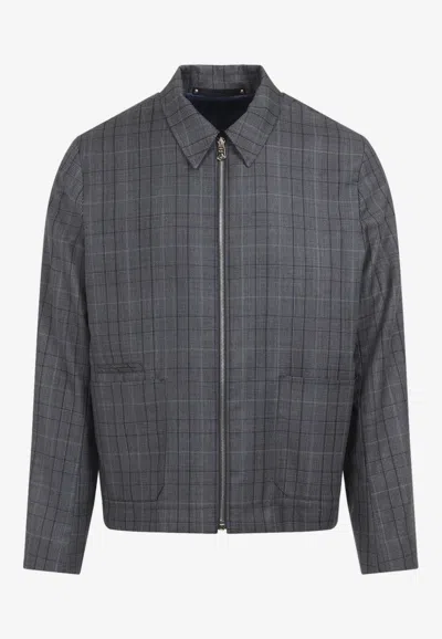 Paul Smith Prince-of-wales Zip-up Jacket In Wool