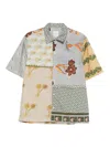 Paul Smith Textile Patchwork Muted Tones Casual Shirt In Multi