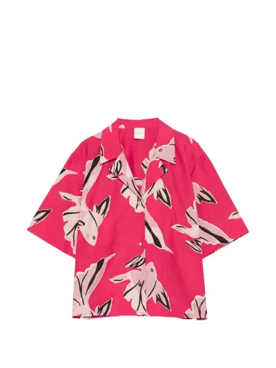 Paul Smith Printed Cotton Shirt In Red