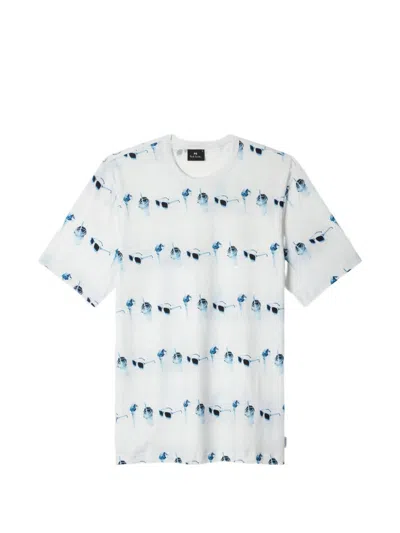 Paul Smith Printed Organic Cotton T-shirt In White