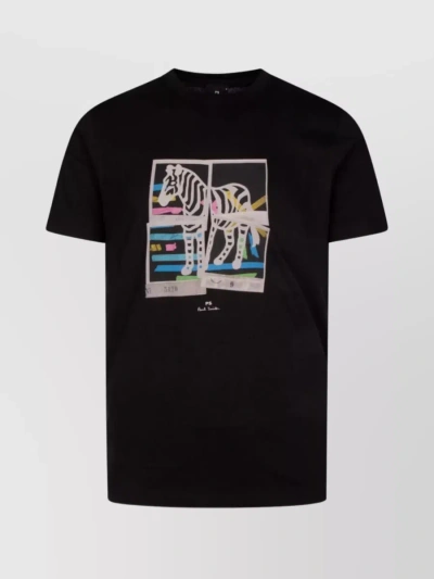 Paul Smith Printed Crew Neck T-shirt In Black