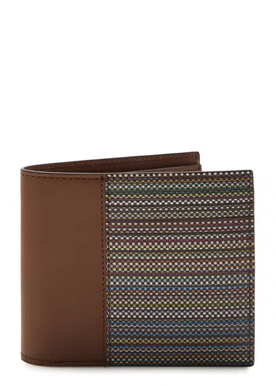 Paul Smith Printed Leather Wallet In Brown