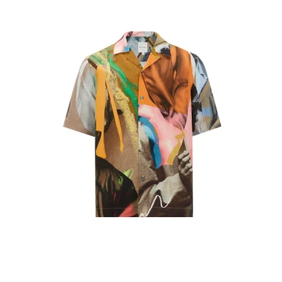 Paul Smith Printed Linen Shirt In Multi