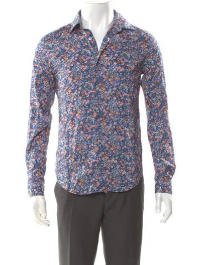 Pre-owned Paul Smith Printed Long Sleeve Shirt In Blue