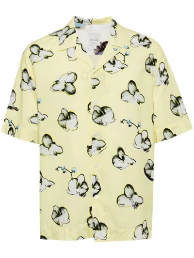 Paul Smith Printed Regular Fit Shirt In Yellow