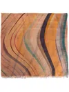 Paul Smith Printed Scarf In Brown