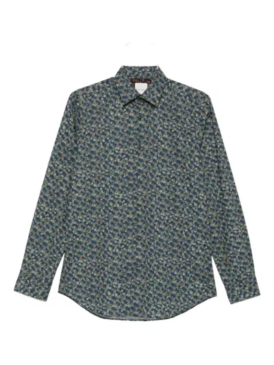 Paul Smith Printed Shirt In Blue