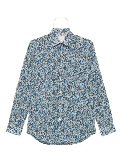 Paul Smith Printed Shirt In Blue