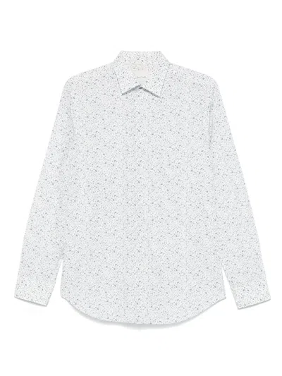 Paul Smith Tailored Fit Shirt With Delicate Floral Pattern In Blue